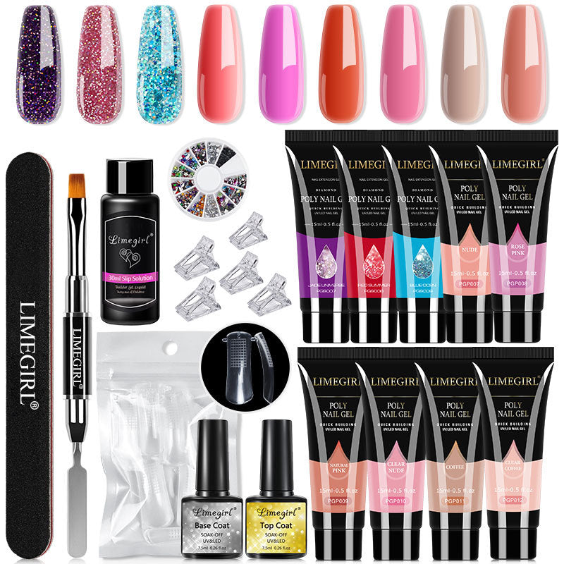 LimeGirl 15ML Crystal Extension Ferrule Nail Tip Nail Beauty Tool Set