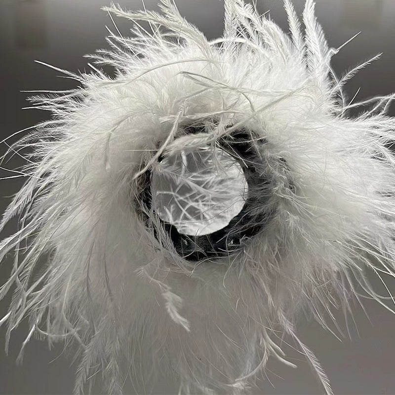 New Antique Snap Ring Bracelet Feather Wrist Band Jewelry Toy Headdress