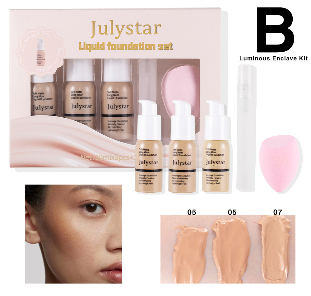 Julystar Concealer Long-lasting Finishing Liquid Foundation Suit