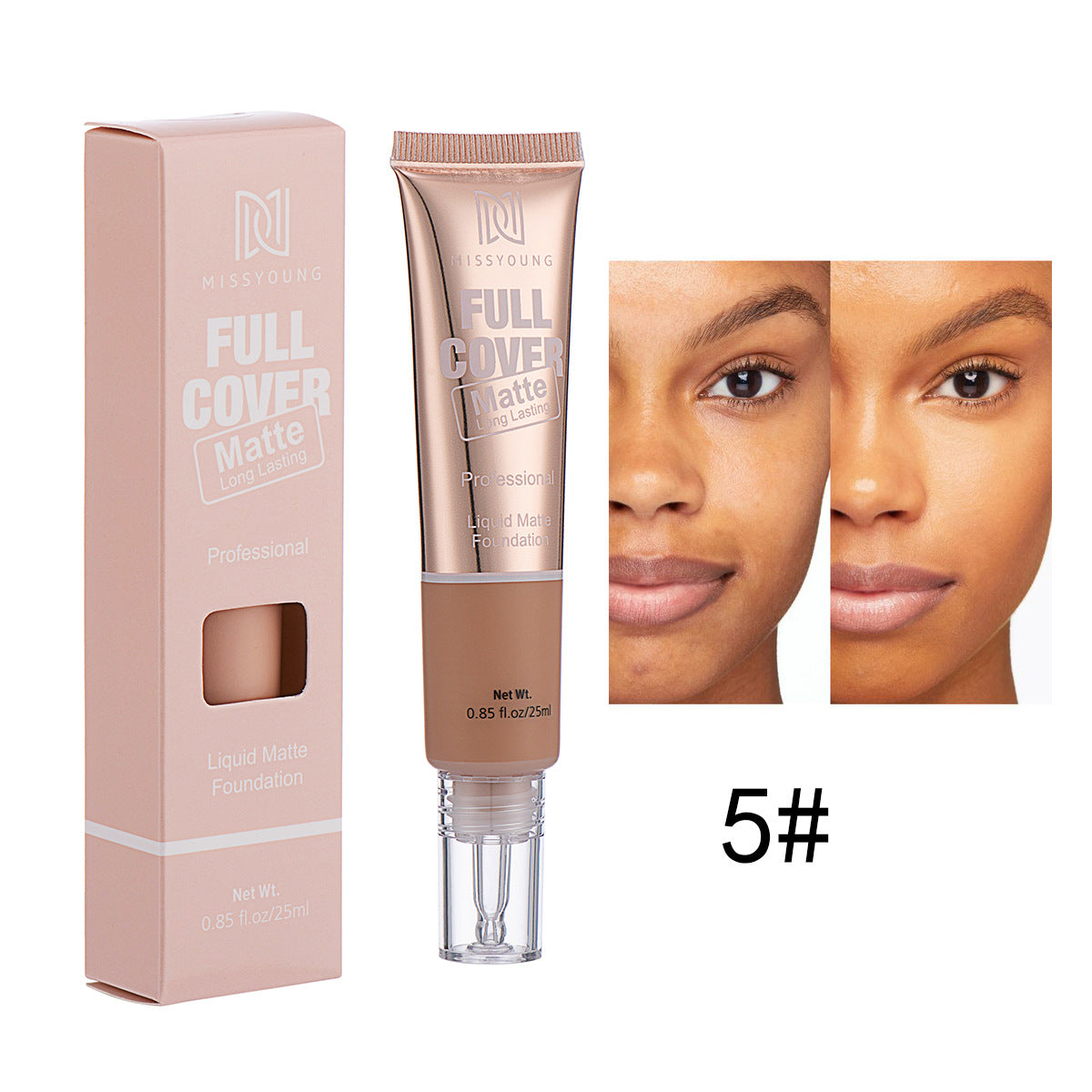 MissYoung Lightweight Breathable Concealer Matte Liquid Foundation