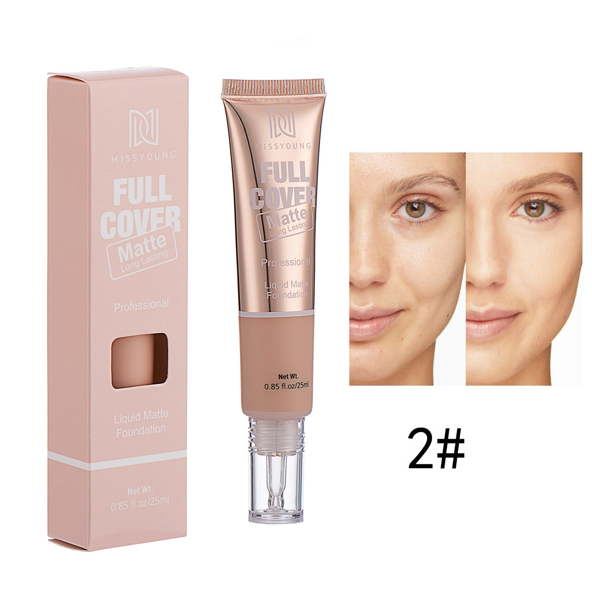 MissYoung Lightweight Breathable Concealer Matte Liquid Foundation