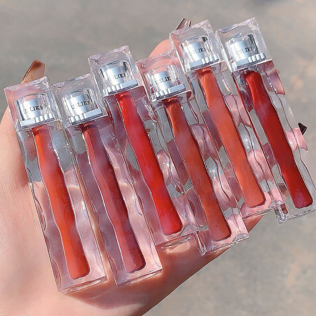 USLIKE Ice Transparent Mirror Water Light Lip Lacquer