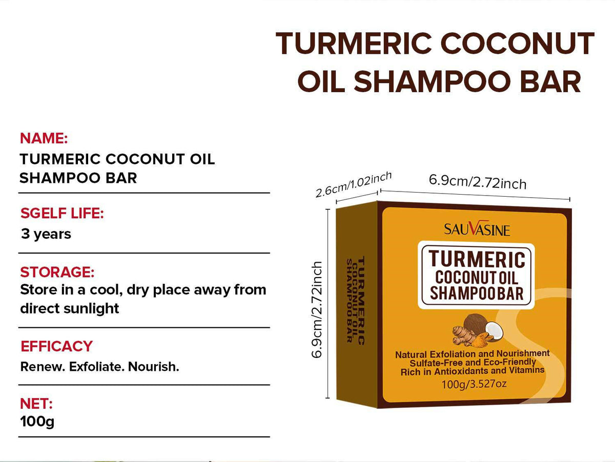 Sauvasine Cross-border New Turmeric Coconut Oil Shampoo Soap
