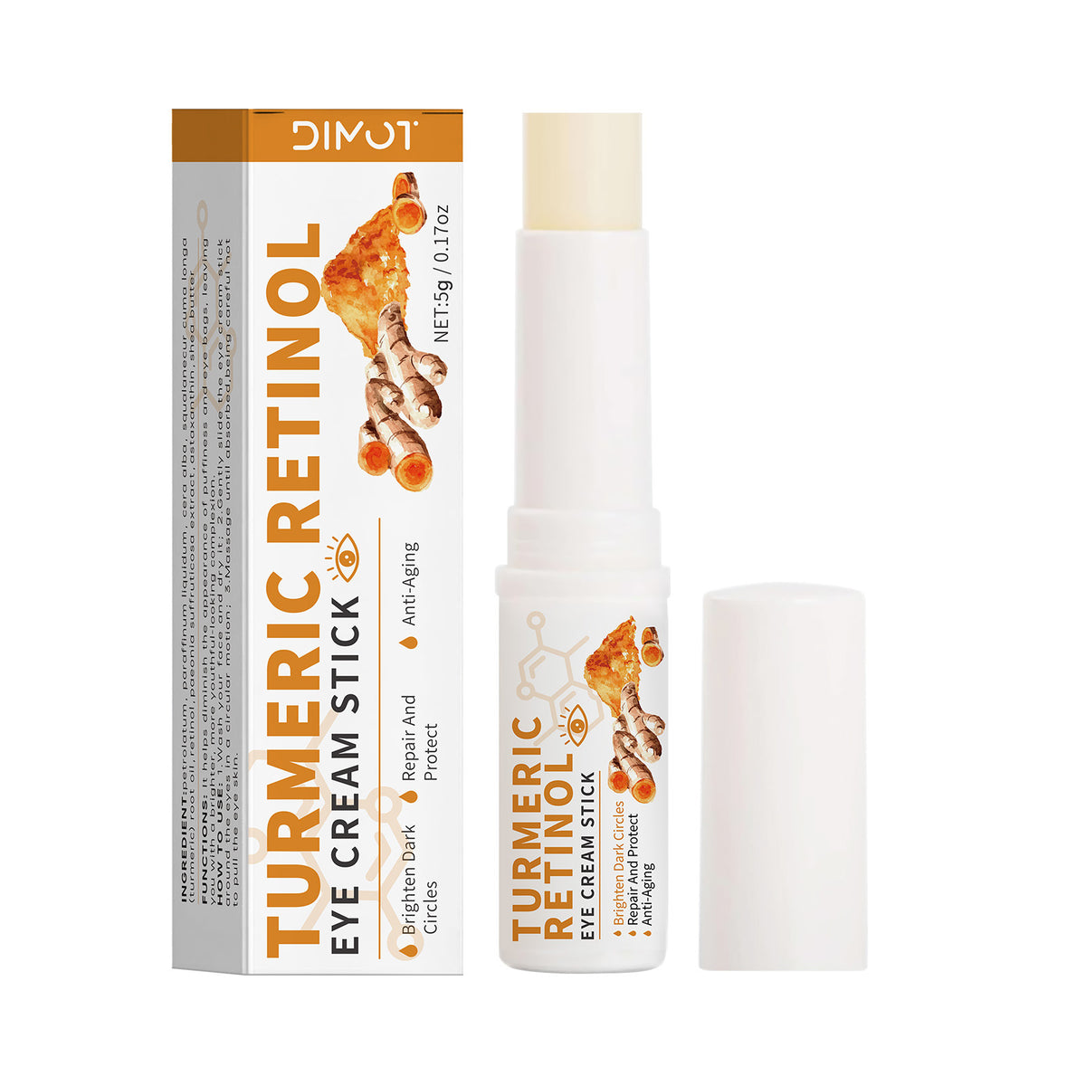 Demot Fade Dark Circles Turmeric Eye Cream Stick 5g