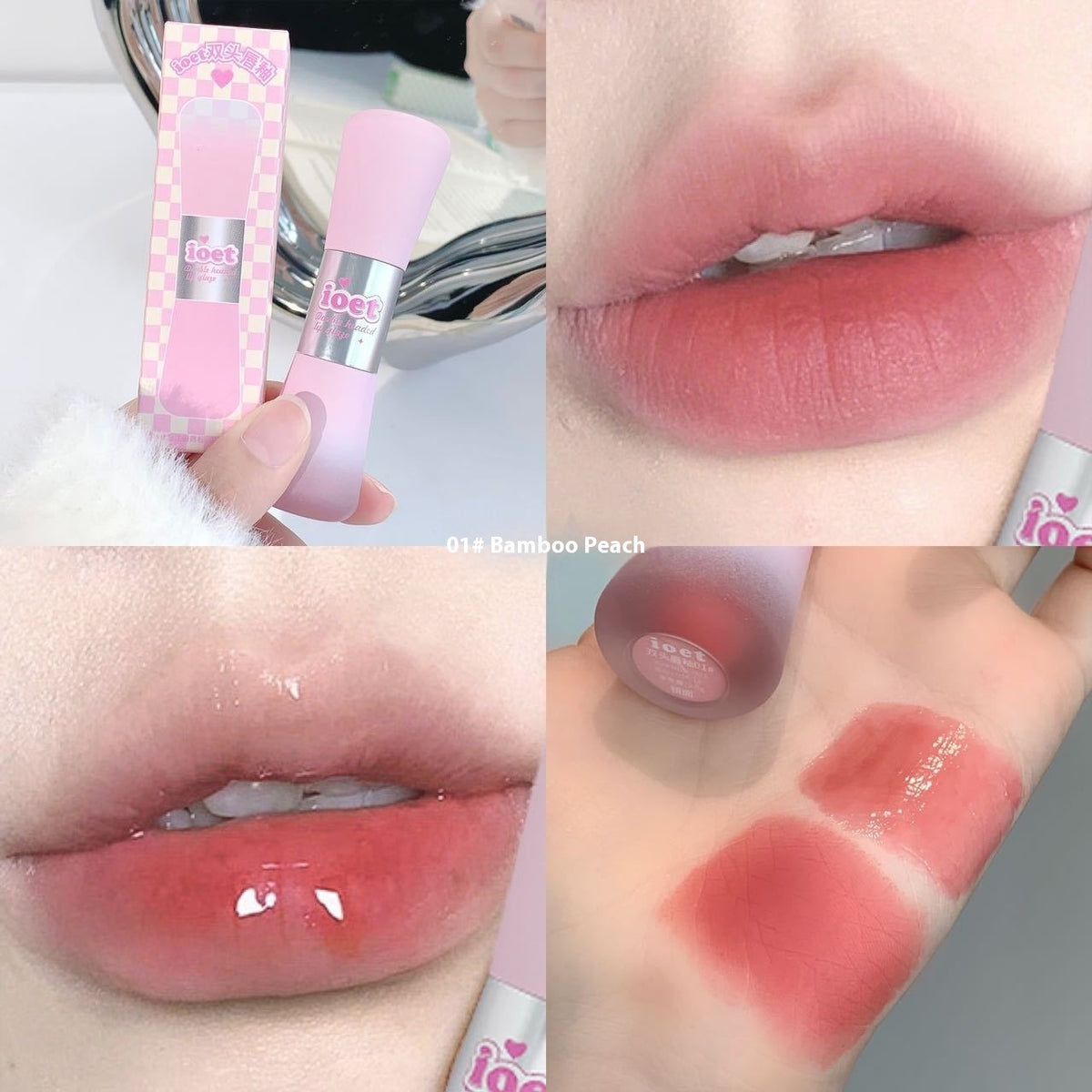 Ioet Double-headed Lip Lacquer Matte Finish Water Light Lipstick
