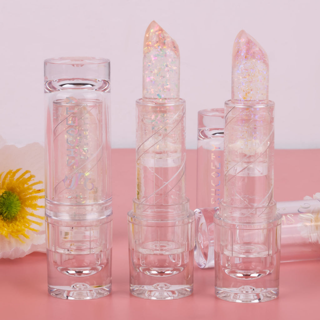 Shcoety 3-color Temperature-changing Lipstick Sequins Anti-chapping Long-lasting Moisturizing