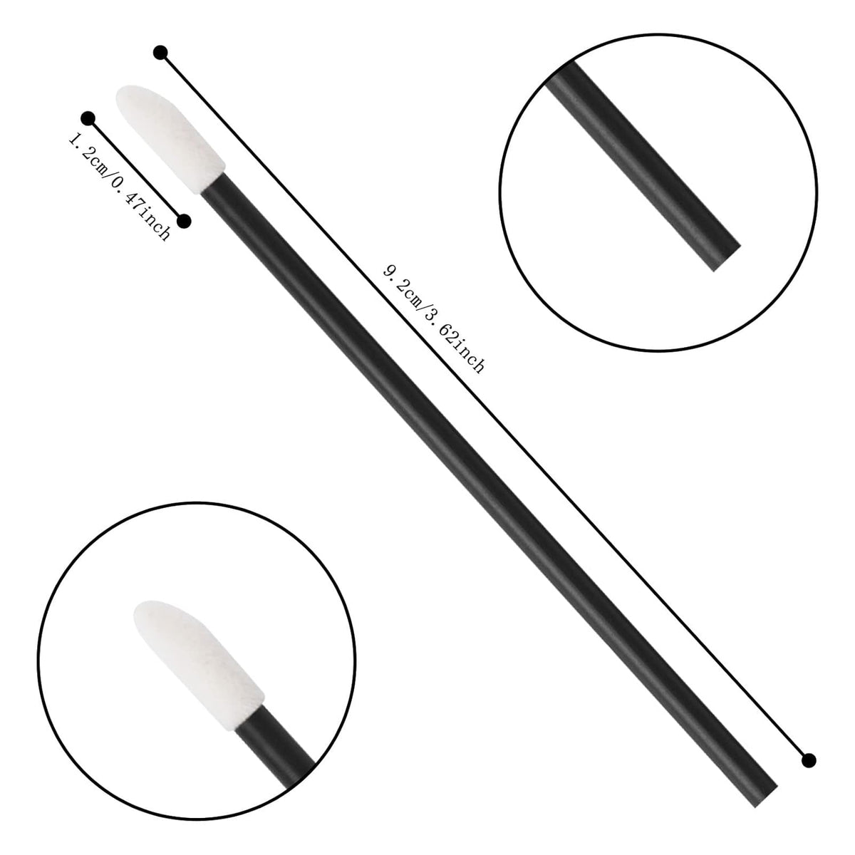 Flush Disposable Lip Brushes 200Pcs, 300Pcs, 400Pcs, 500Pcs Lipstick & Gloss Applicators. Lint Free, Multi Color Options