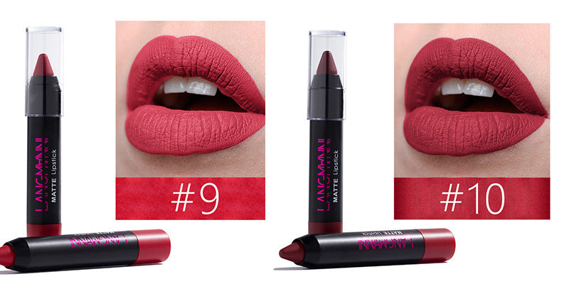 Langmanni 12 PCs Lipstick Kit Long Lasting Matte Set Lipstick