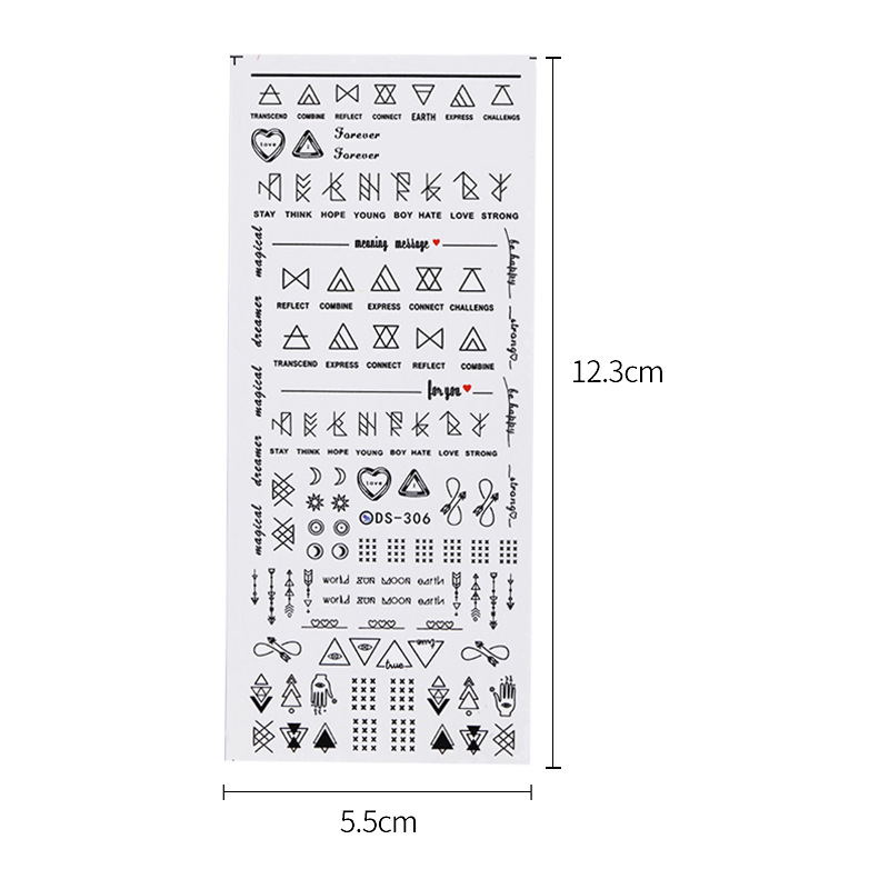 Lemooc Geometric DIY Art Nail Polish Stickers