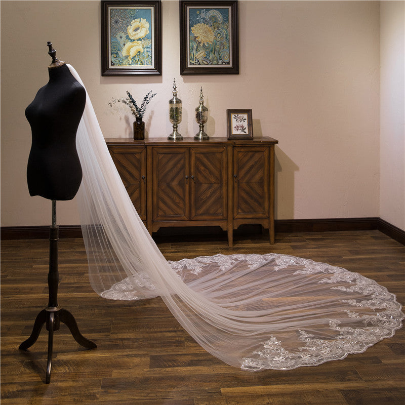 Wedding Accessories Studio Photography Broadband Hair Comb Long Sequins Lace