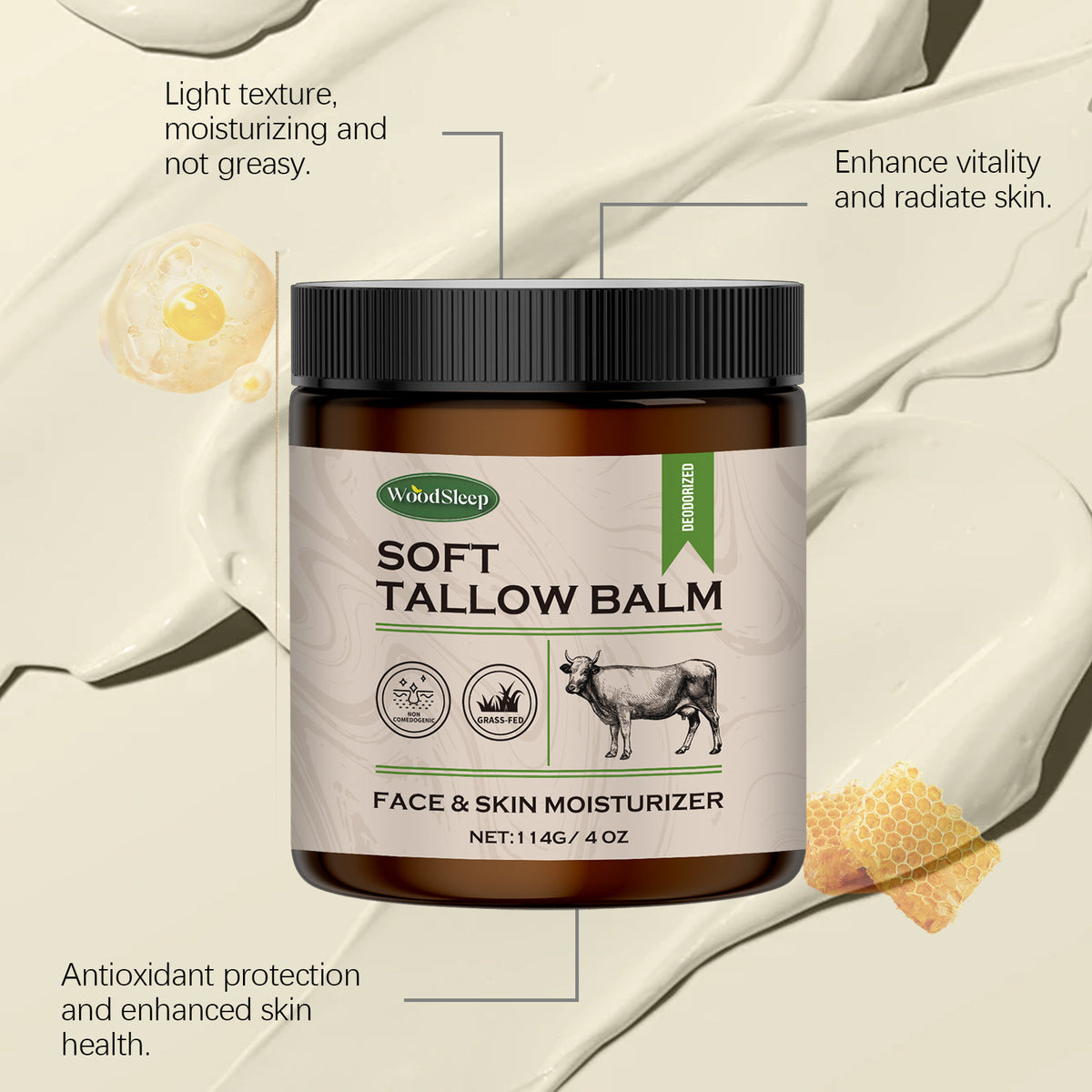 WoodSleep Tallow Moisturizing Cream Body Care Firming