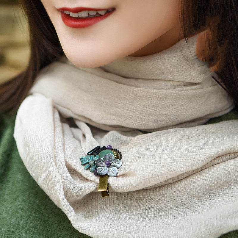 Retro Fashion Accessories Shell Flowers