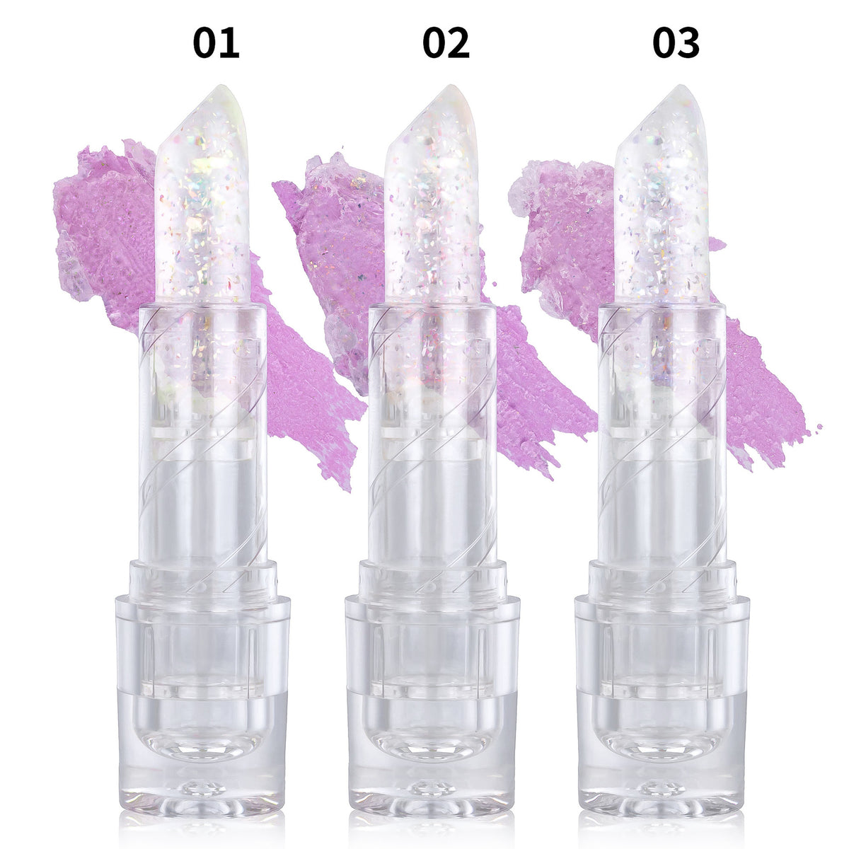 Shcoety 3-color Temperature-changing Lipstick Sequins Anti-chapping Long-lasting Moisturizing