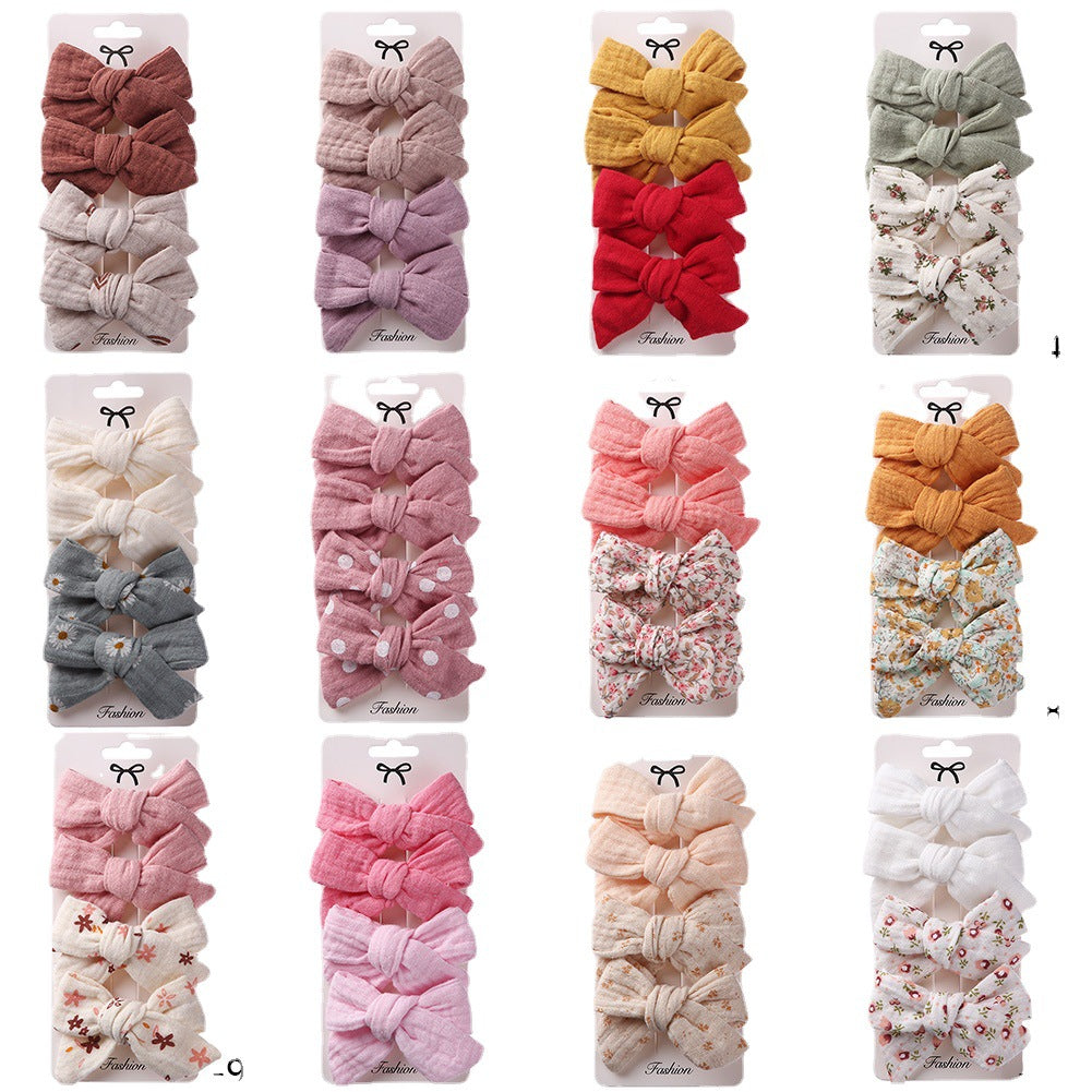 Children's Hair Accessories Cute Bow Cloth Hairpin