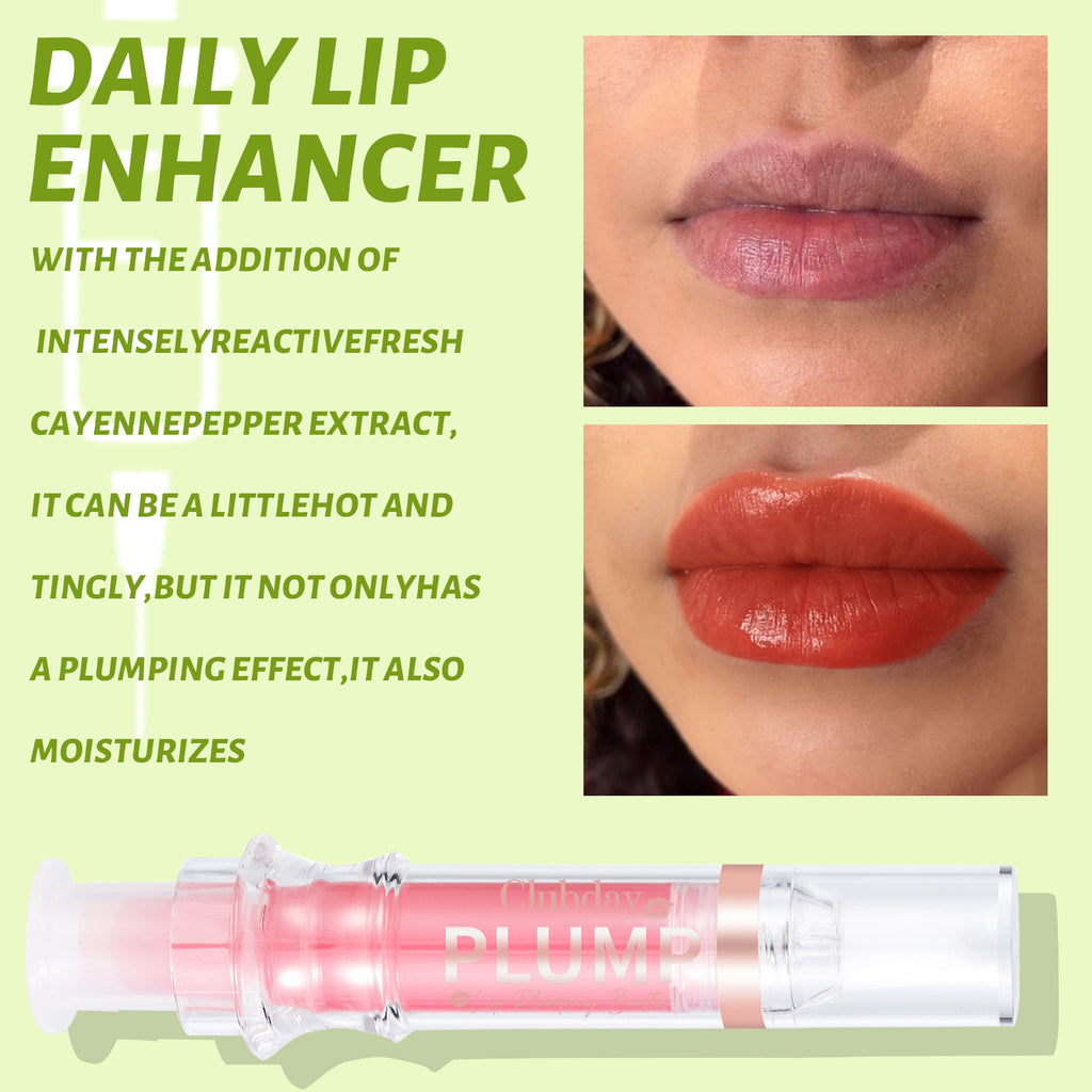 Clubday Plump Nourishing Moisturizing Mirror Lip Gloss Water Light Full Lips Syringe
