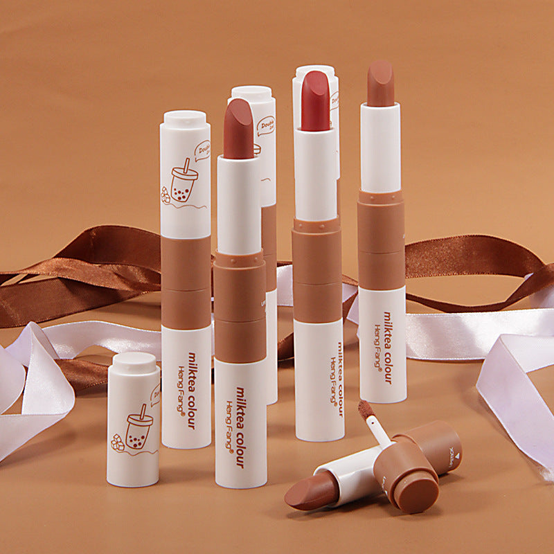 HengFang Two-headed Lipstick Lip Glaze Two-in-one Matte Velvet Lipstick