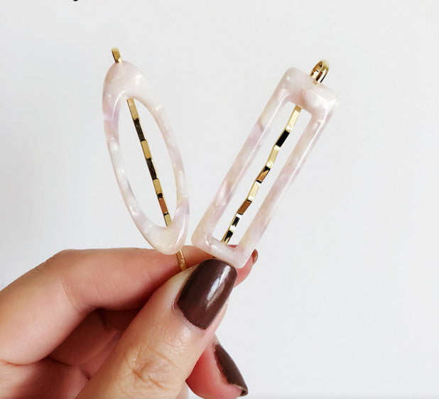 South Korea's Dongdaemun direct delivery Personality minimalist small and versatile leopard pattern side clips Hairpin word clip