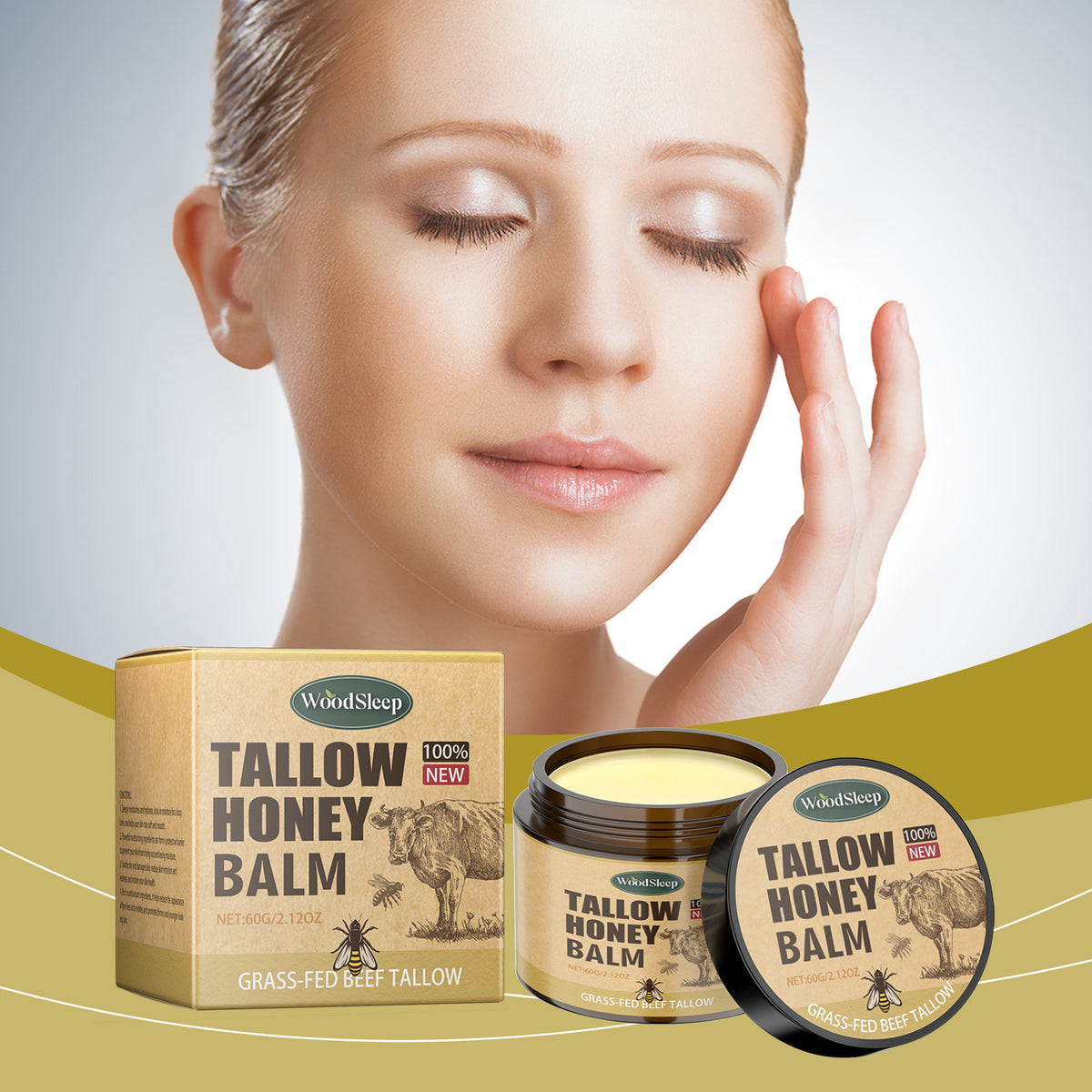 WoodSleep Butter Honey Facial Moisturizing Cream Hydrating Mild