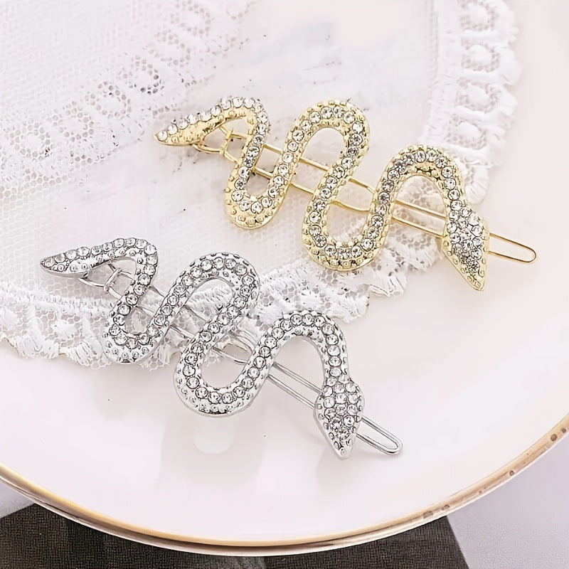 South Korea Vintage Court Rhinestone Snake Barrettes