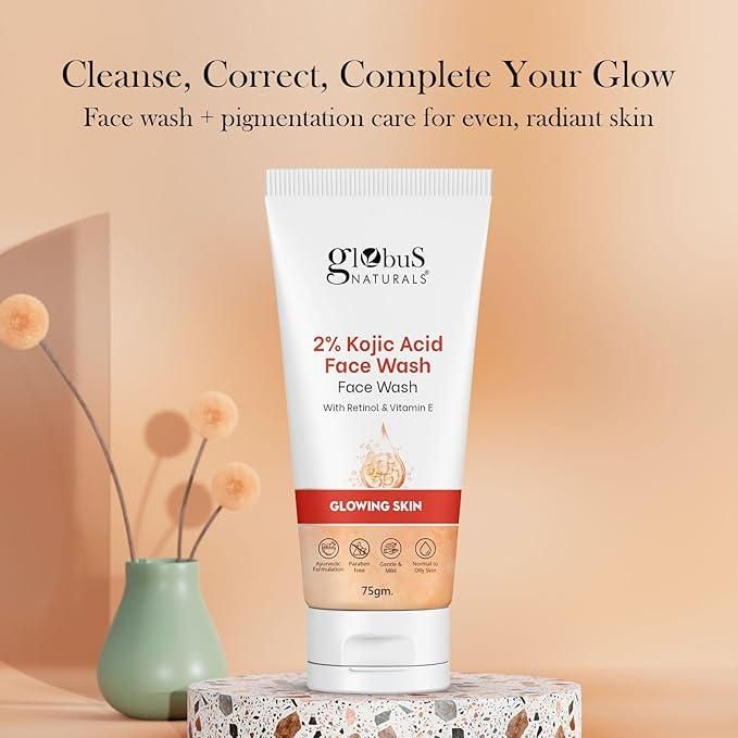 Globus Naturals Kojic Acid Facewash?125 Gm (Pack of 2)