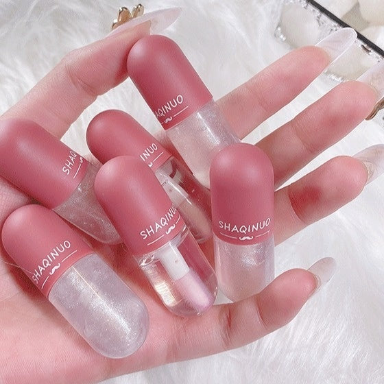 Shaqinuo Mini Capsule Lip Gloss Transparent Color Changing Moisturizing And Nourishing Lip Lacquer