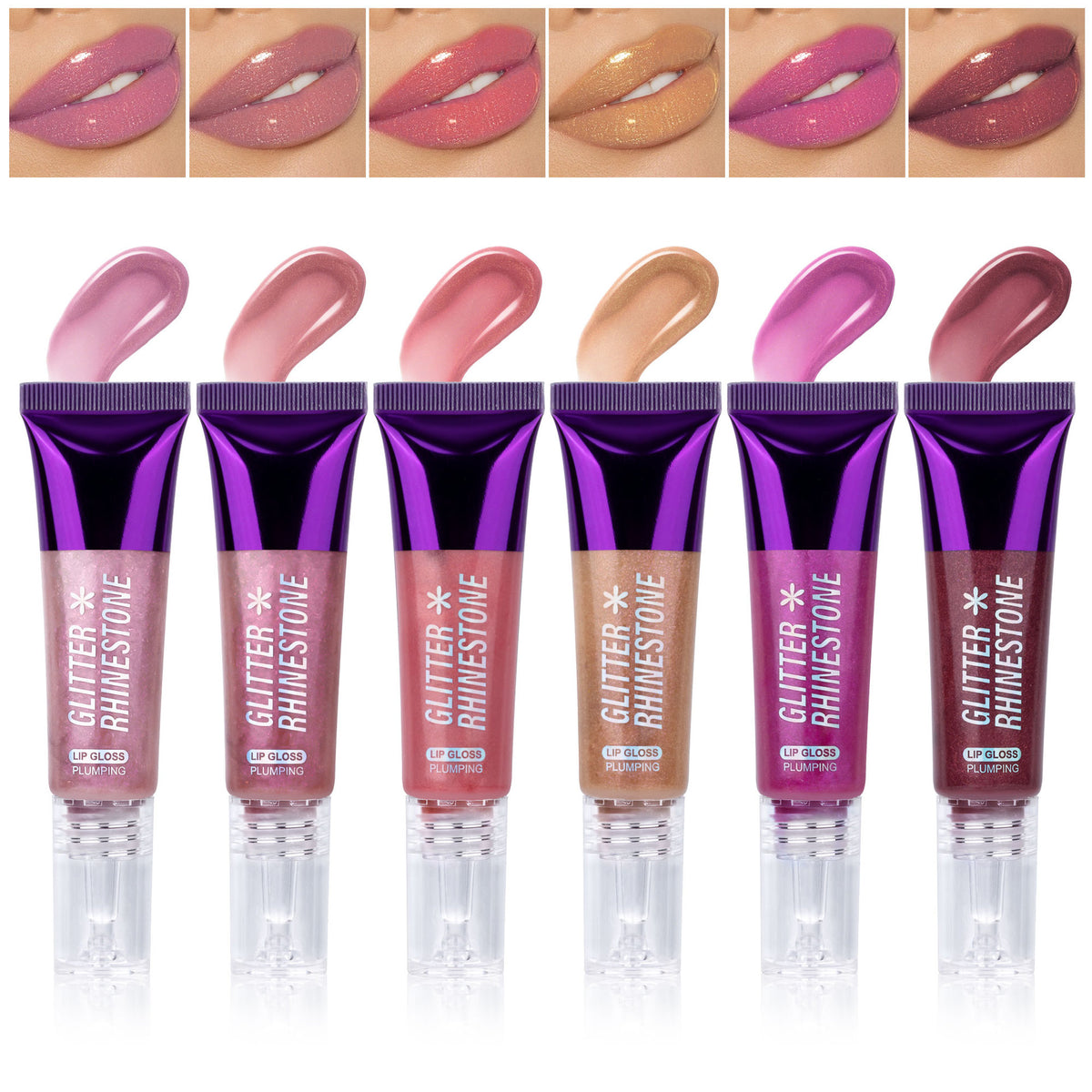 Glitter Rhinestone Hose Lip Gloss Lip Balm Hydrating No Stain On Cup Lip Care Oil