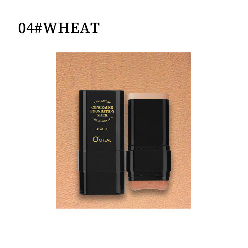 O'Cheal Makeup Concealer Smear-proof Makeup Liquid Foundation Powder Puff Brush Solid Foundation Cream Two-in-one English Version
