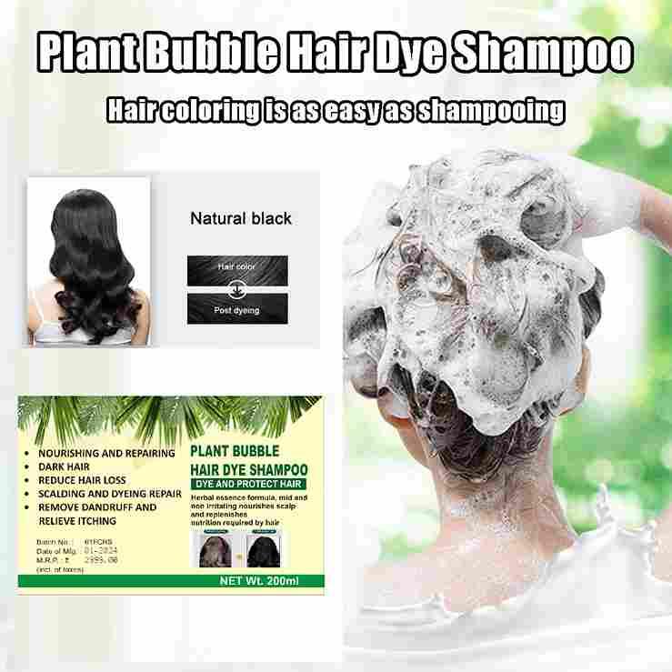 Plant Bubble Hair Dye Shampoo for Women and Man 100ML Pack of 1