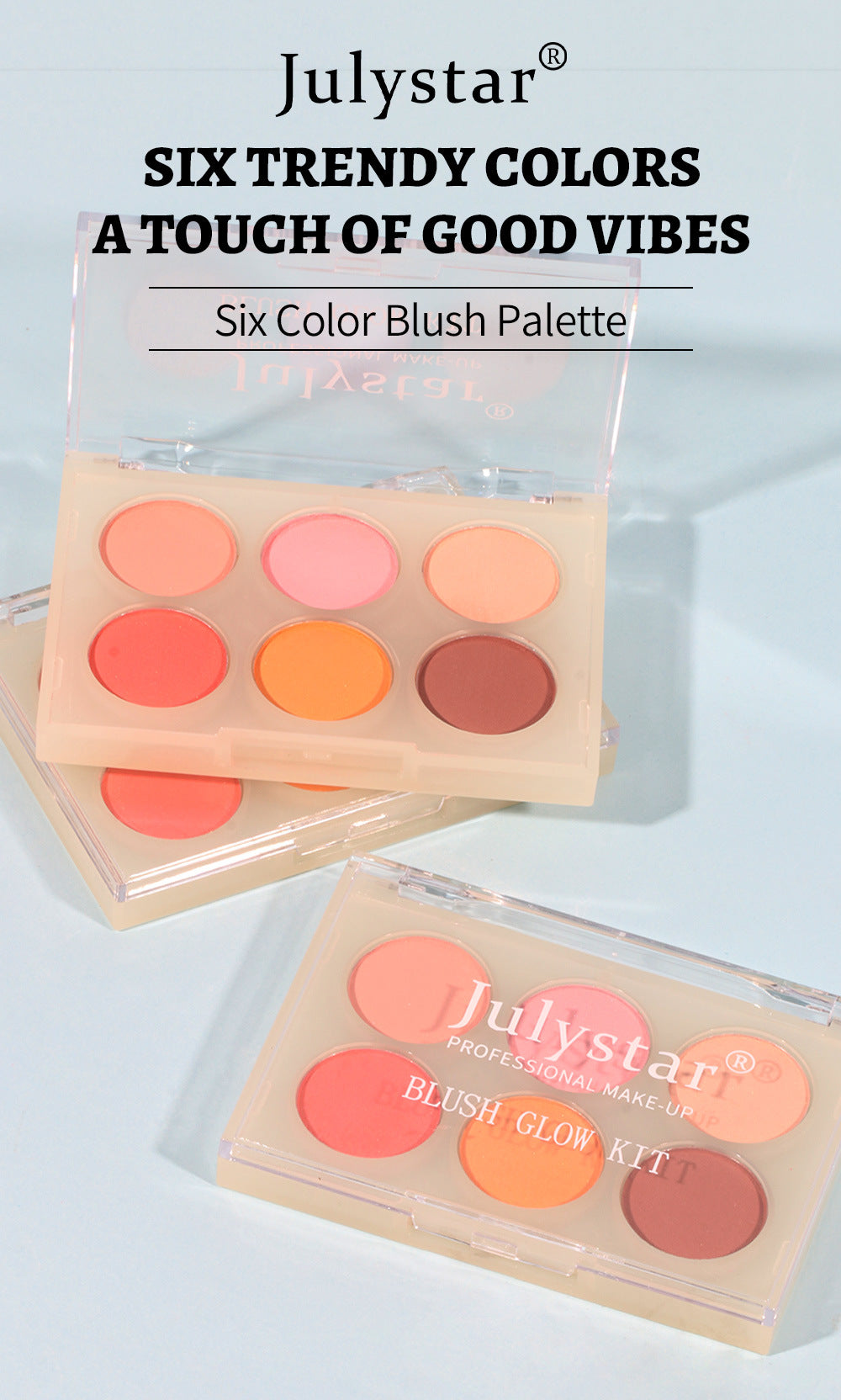 Julystar Beauty Matte Rouge Blush Nourishing Three-dimensional Eye Shadow Six-color Integrated