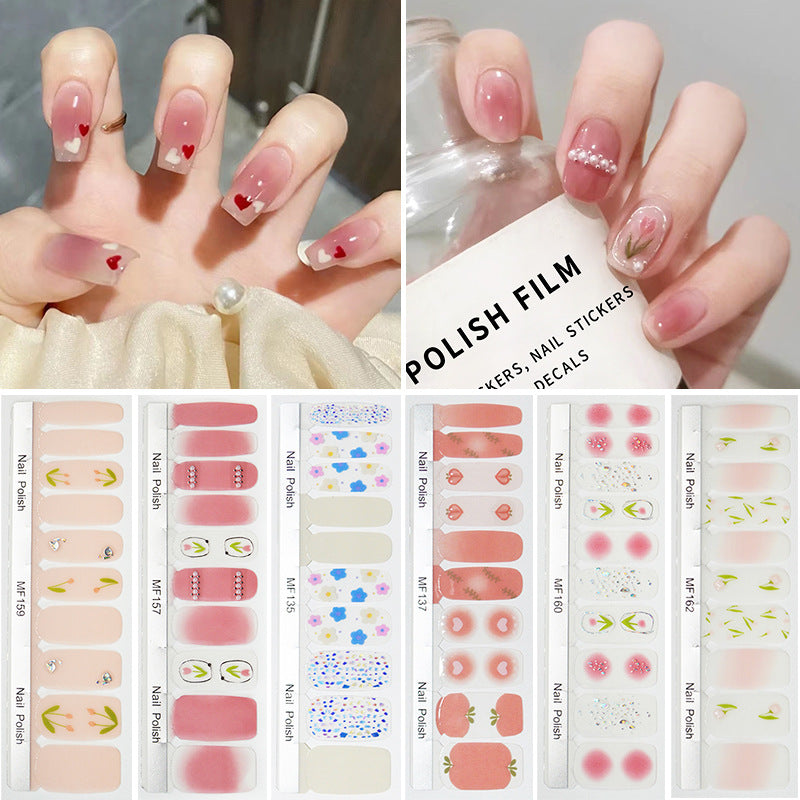 Hand ted Tulip Smudge Nail Stickers
