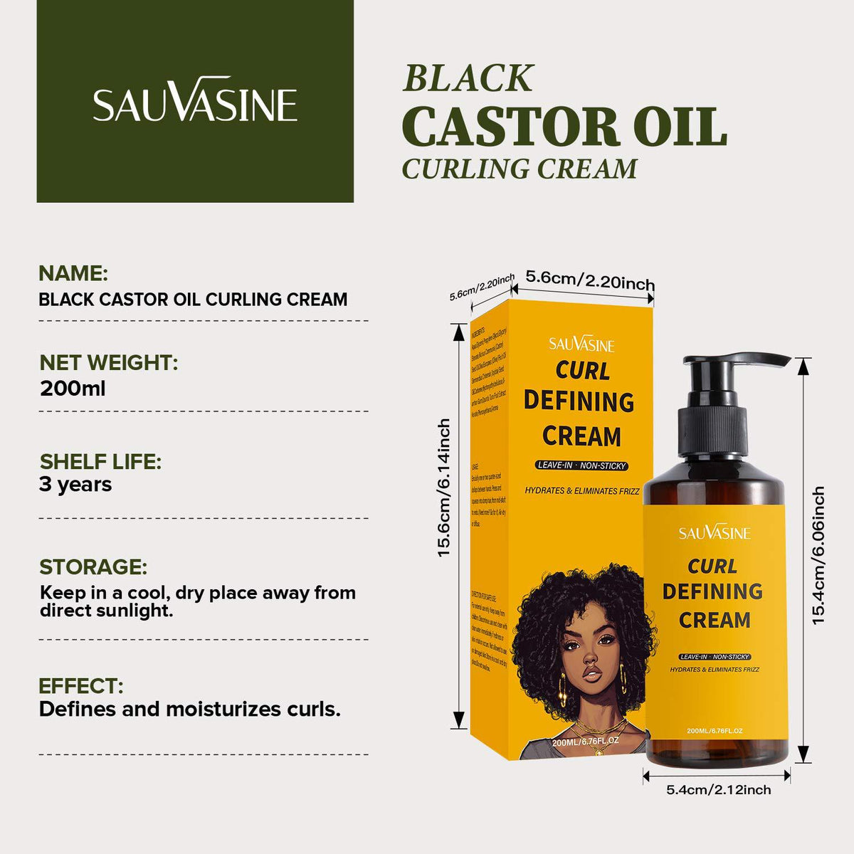 Sauvasine Curly Hair Double Eyelid Cream 200ml
