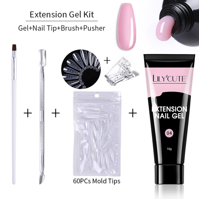 Lilycute Nail Extension Gel Kit Absorbs UV Rays