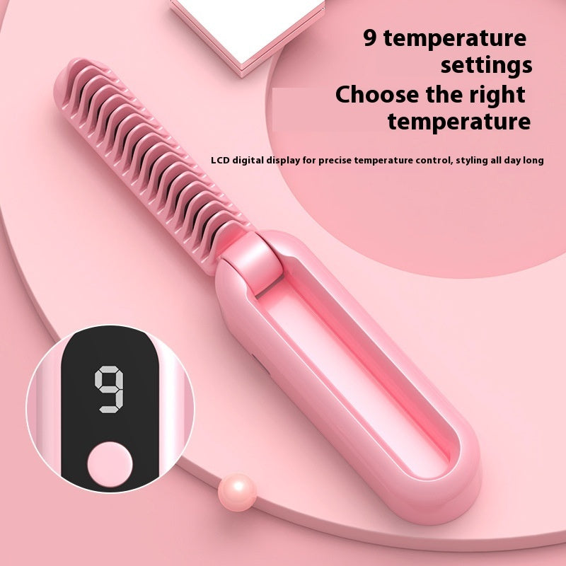 Modeling Straight Comb Wireless Charging Portable Negative Ion Hair Straightener