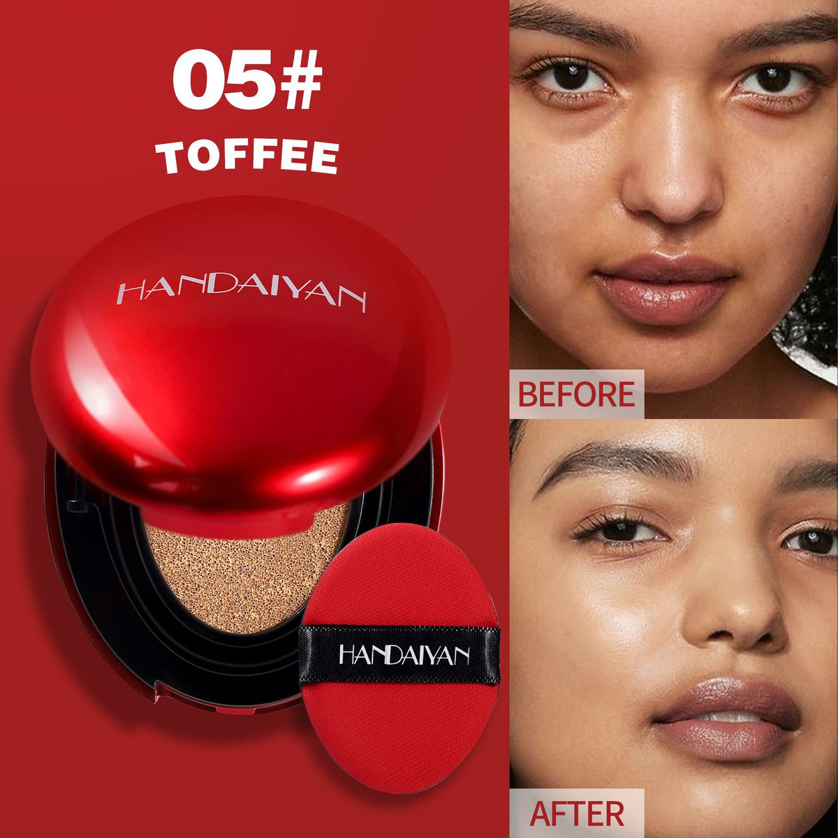 Handaiyan 6 Colors Concealing Foundation With Air Cushion Lasting Moisturizing