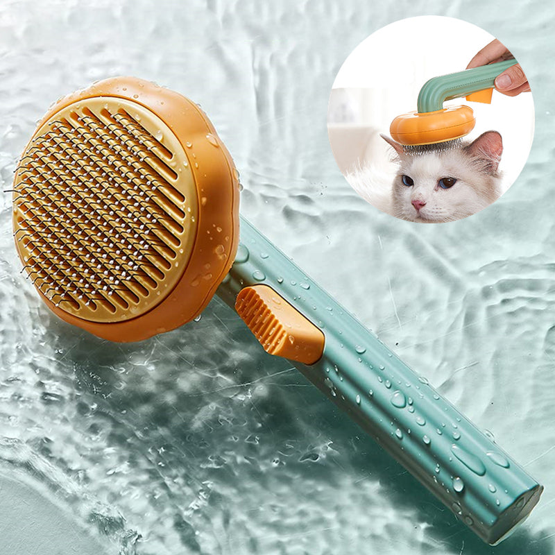 New Pet Cat Brush Hand-held Steel Wire Self-cleaning Comb Looper For Hair Removal