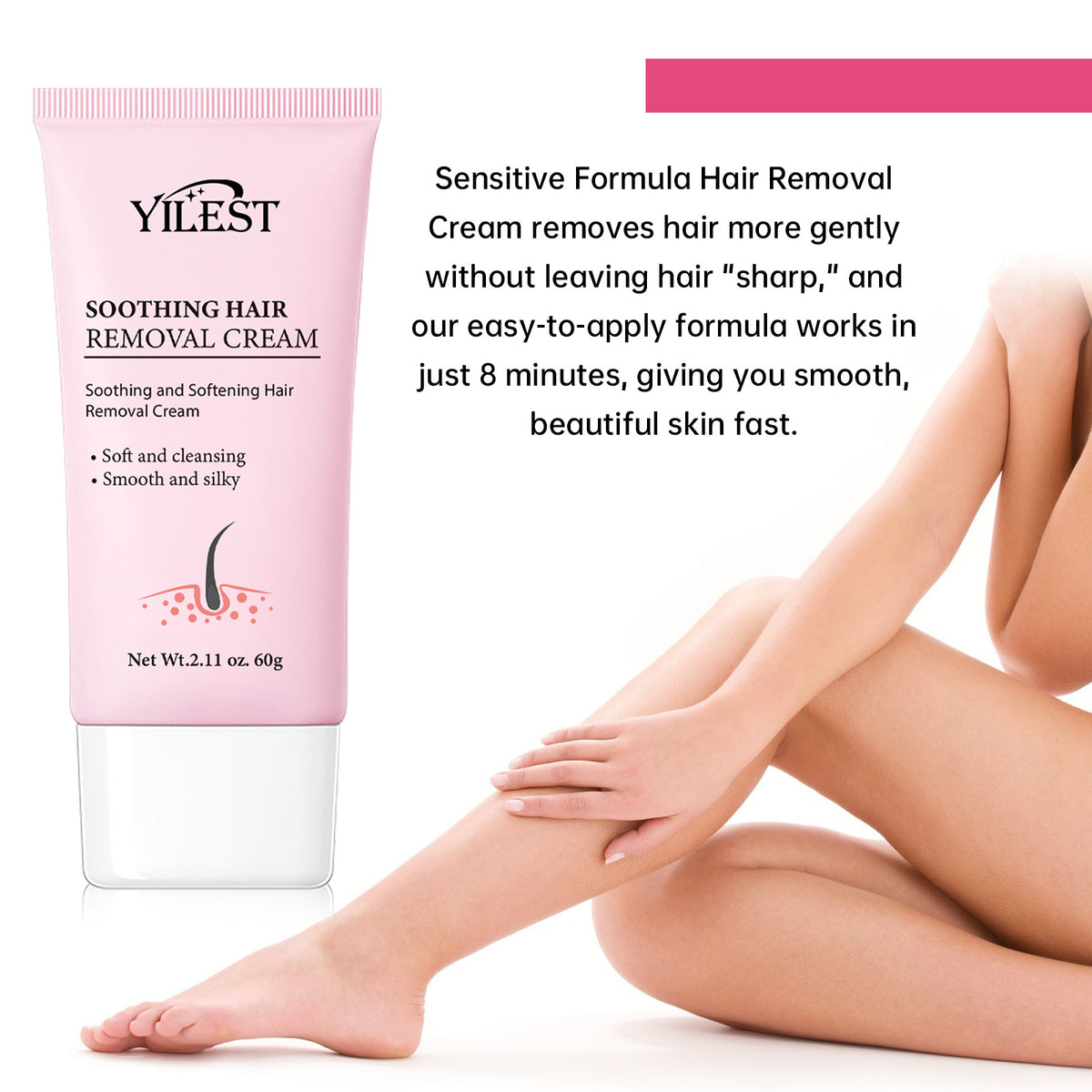 Yilest Depilatory Cream Mild, Smooth, Delicate And Moisturizing