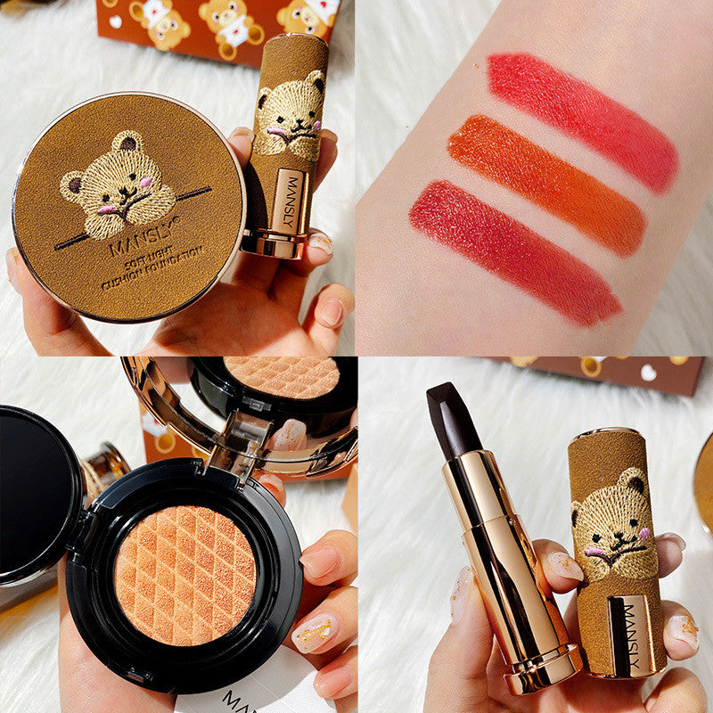 Mansly Concealer Cushion BB Cream Matte Three-color Lipstick Set