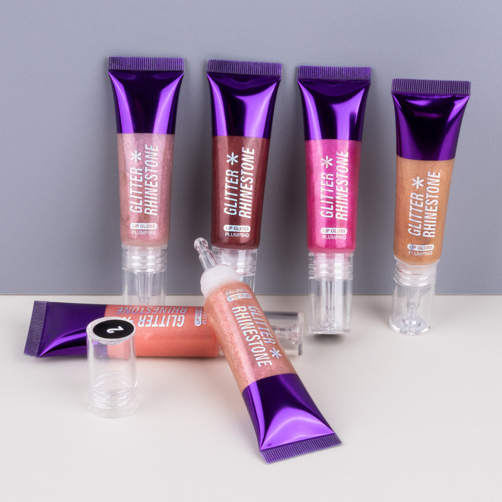 Glitter Rhinestone Hose Lip Gloss Lip Balm Hydrating No Stain On Cup Lip Care Oil