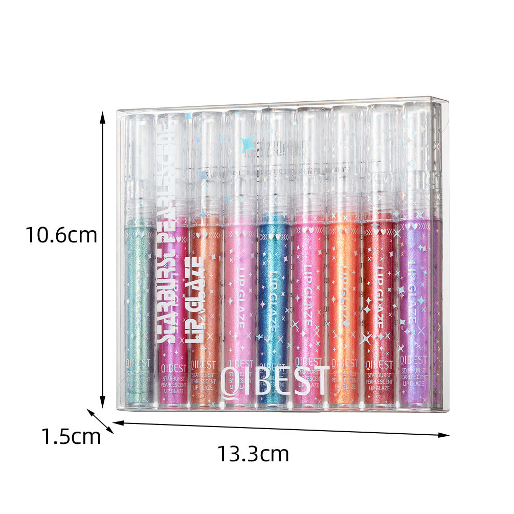 Qibest Long-Lasting Moisturizing People Mermaid Lip Lacquer Colorful
