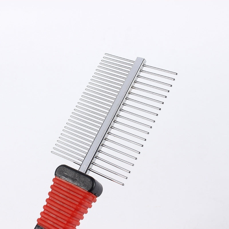 Pet Open Knot Double Row Density Comb Cleaning Beauty Massage