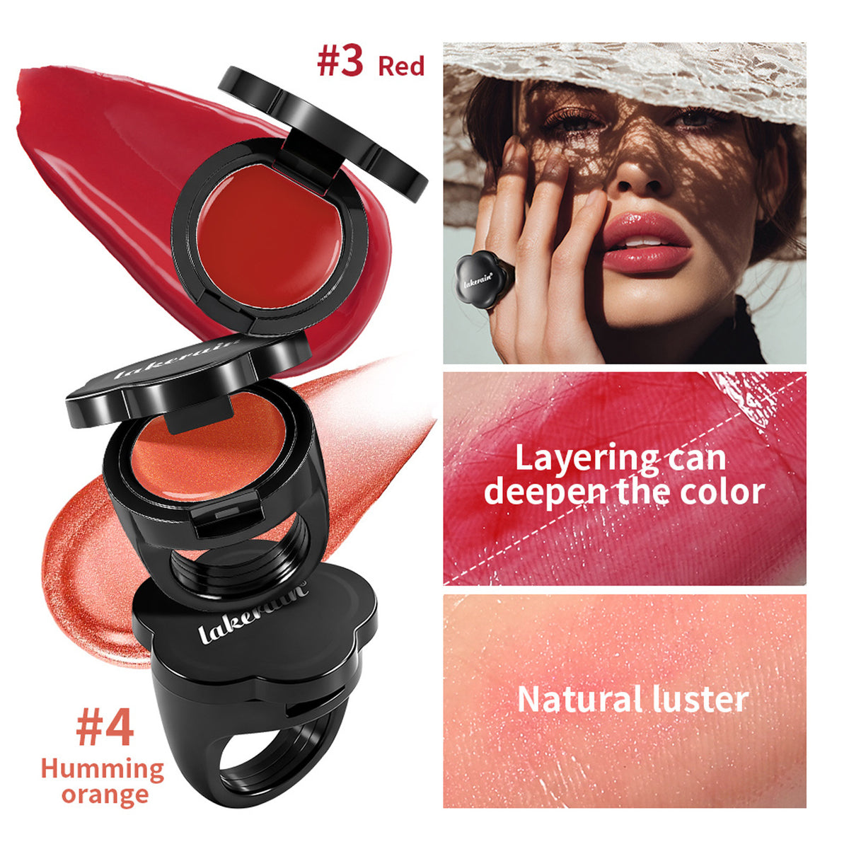 Lakerain Creative Ring Lipstick Moisturizing Colored