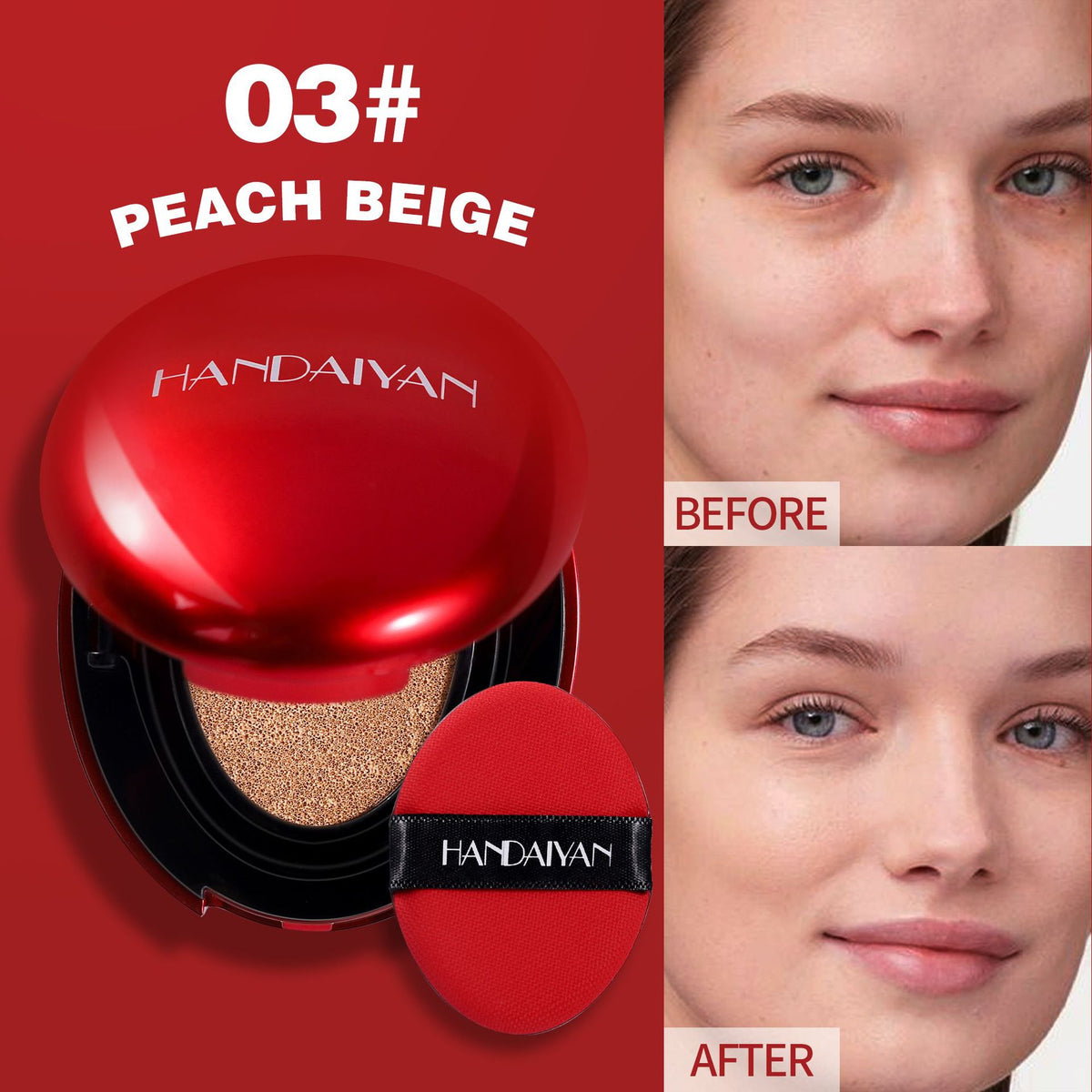 Handaiyan 6 Colors Concealing Foundation With Air Cushion Lasting Moisturizing