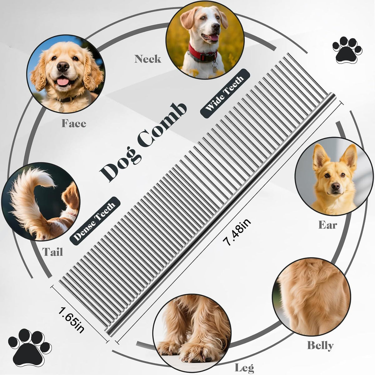 Pet Rake Brush Straight Comb Dog Makeup Brush