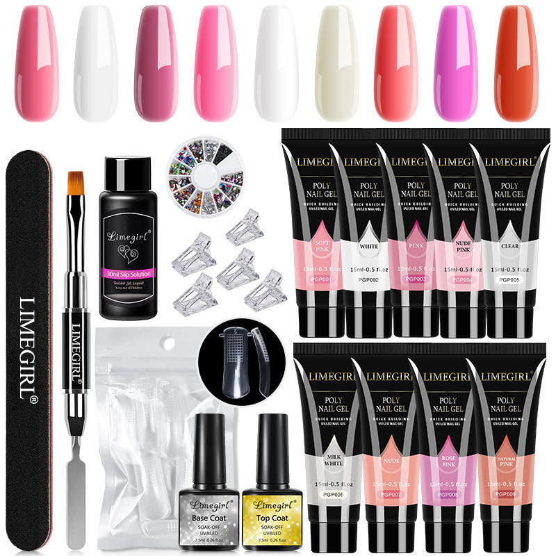LimeGirl 15ML Crystal Extension Ferrule Nail Tip Nail Beauty Tool Set