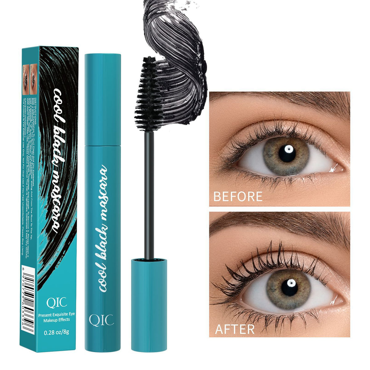 QIC Mascara Waterproof Not Smudge