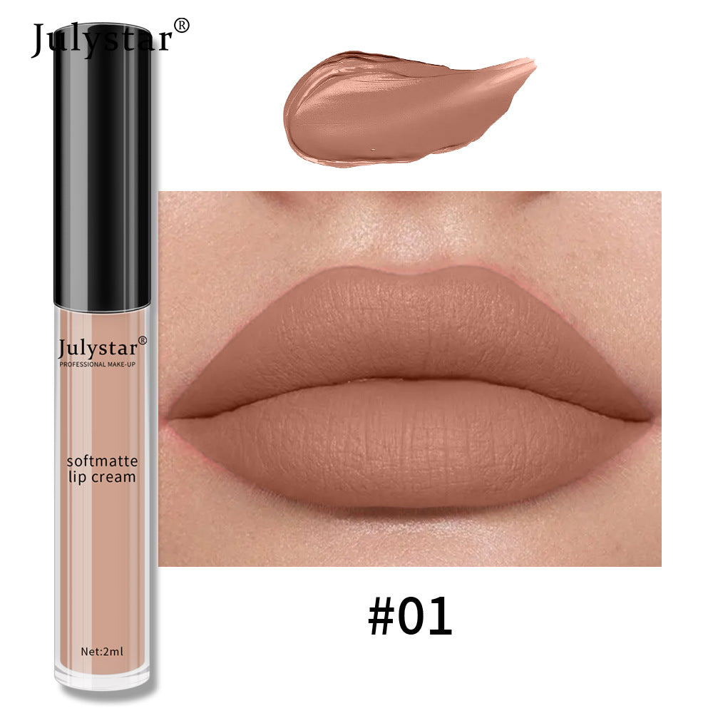 Julystar Water Mist Matte Liquid Lipstick Female Christmas Makeup Nourishing Long-lasting No Stain On Cup
