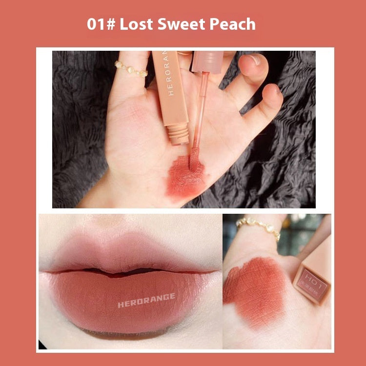 HeroRange Velvet Matte Milk Tea Bean Paste Matte Lip Gloss