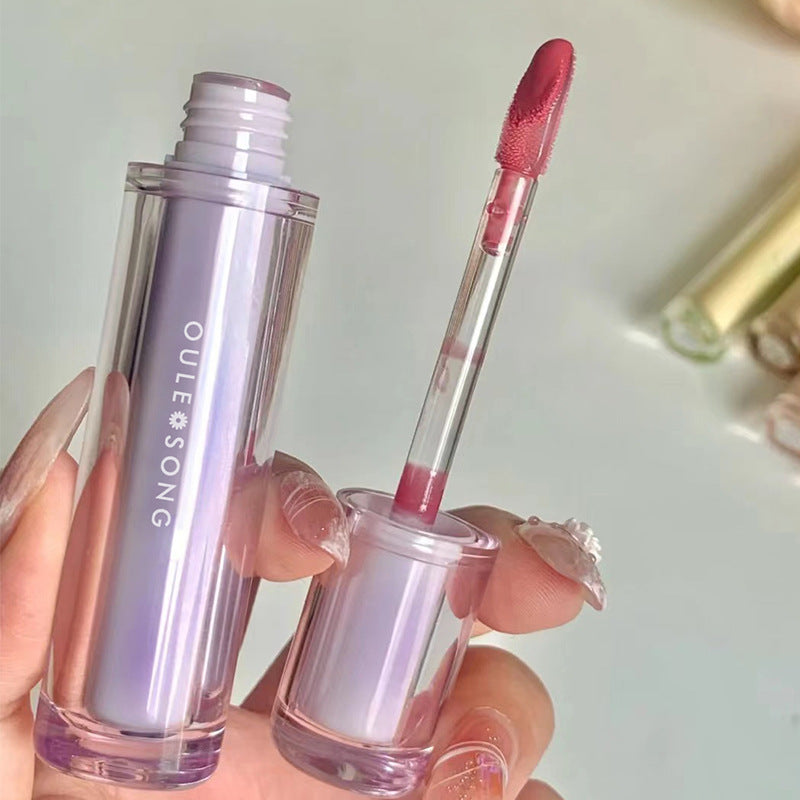 Oule Song Mirror Lip Lacquer Water Glass Jelly Round Tube Lip Gloss