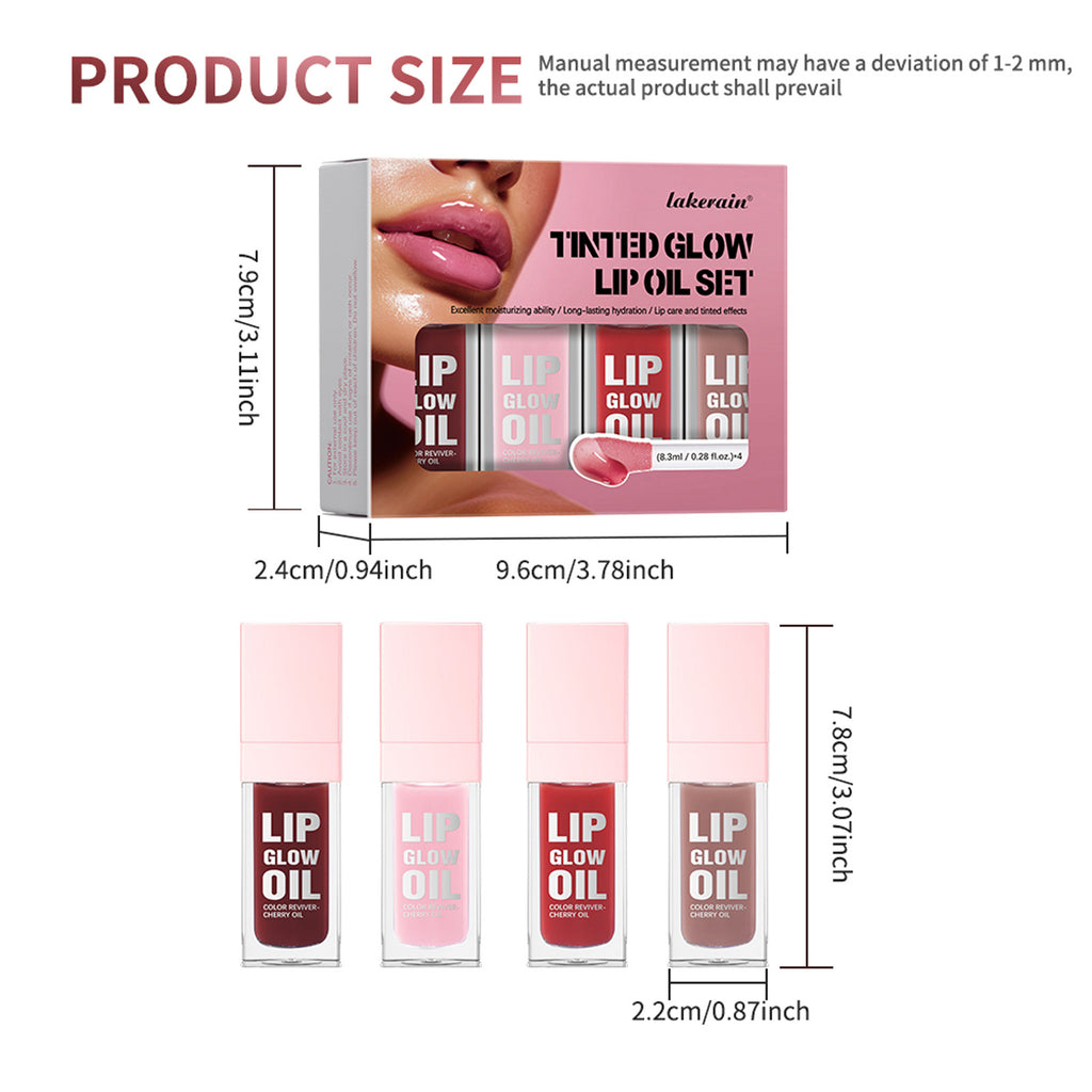 Lakerain Lip Oil Suit Nourishing Moisturizing Full Lips Mirror Water Light