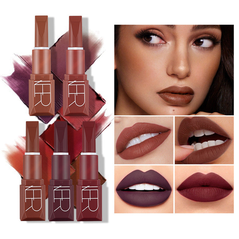 Pudaier Pumpkin Color Matte Lipstick Matte Lip Glaze Longlasting Lip Gloss